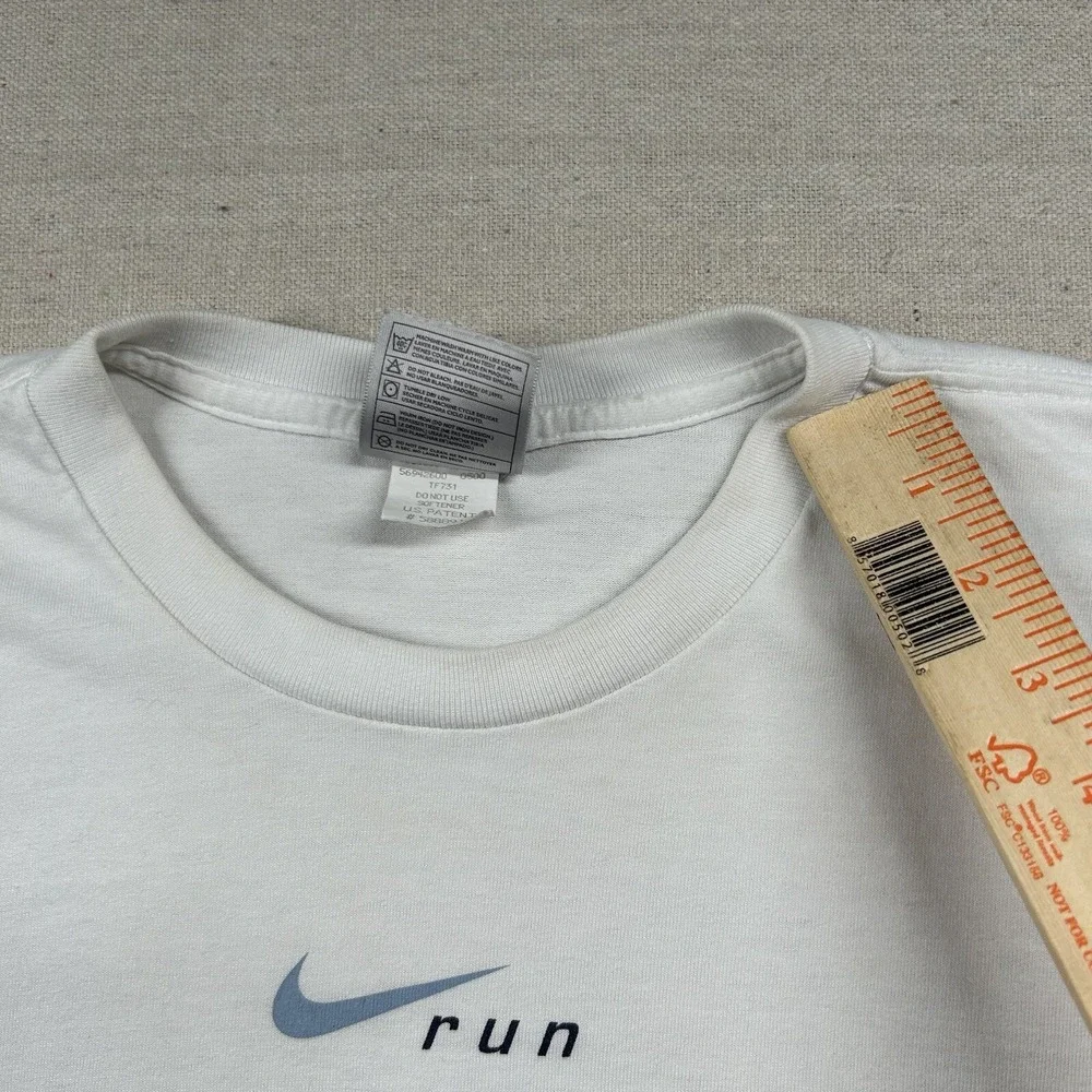 Vintage Nike Shirt Womens Medium‎ Run Center Check Swoosh Basic USA 90s